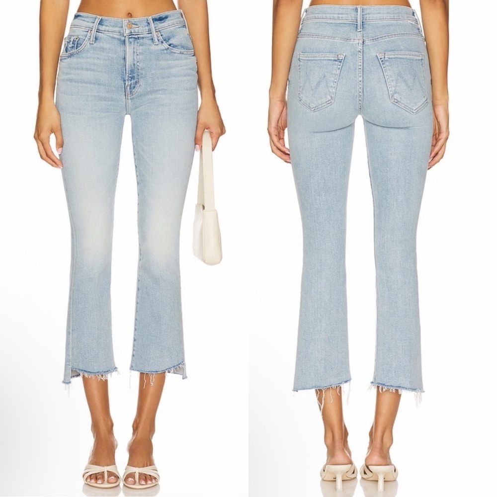MOTHER- The Insider Crop Step Fray Jeans in I Confess Size 27 Light Wash